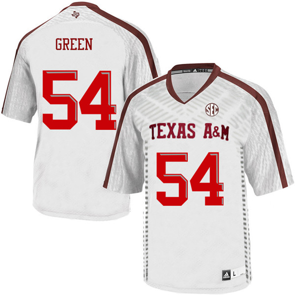 Men #54 Carson Green Texas A&M Aggies College Football Jerseys Sale-White